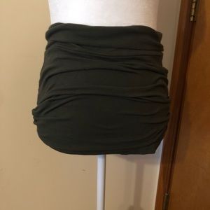 Green mini skirt